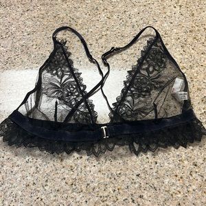free people black lace bralette